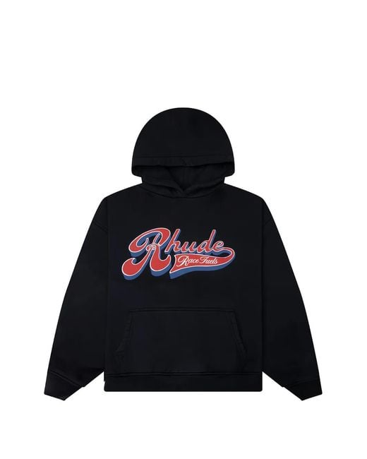 Rhude Black Pit Stop Hoodie for men