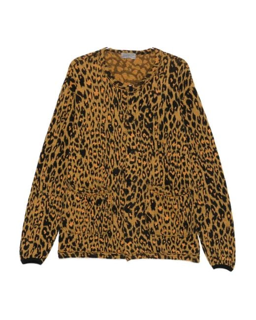 メンズ Yohji Yamamoto Animal-print Cardigan Natural
