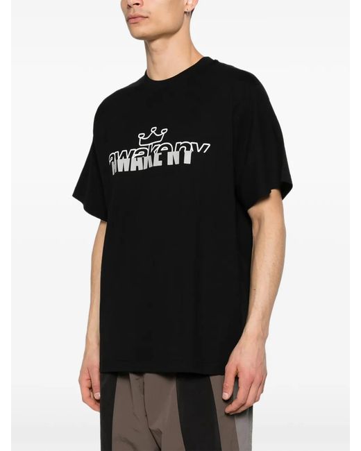 AWAKE NY Black Headcrack Champs Logo T-Shirt for men