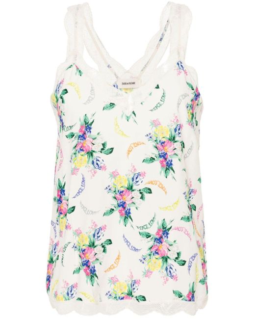 Zadig & Voltaire White Chou Floral-print Blouse