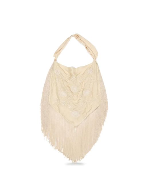 Bimba Y Lola White Bestickte Schultertasche