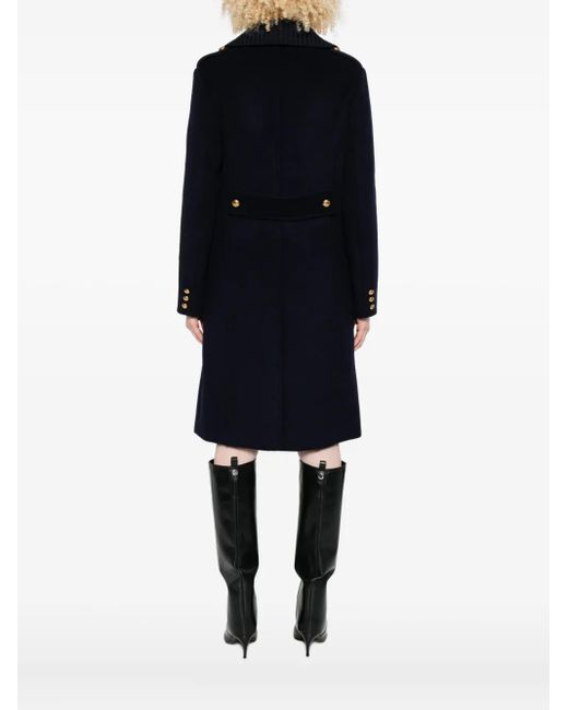 P.A.R.O.S.H. Blue Ribbed-Collar Coat