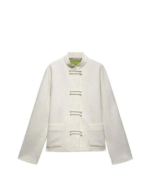Shanghai Tang White Buttoned Tang Jacket