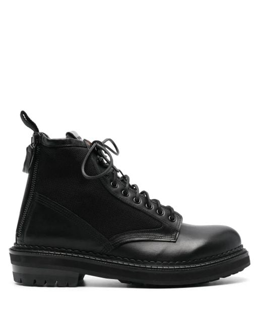 Buttero Black Cargo Leather Boots for men