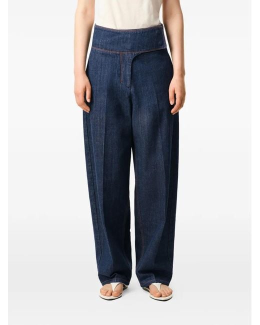 AMI Blue Wrapped Belted Jeans