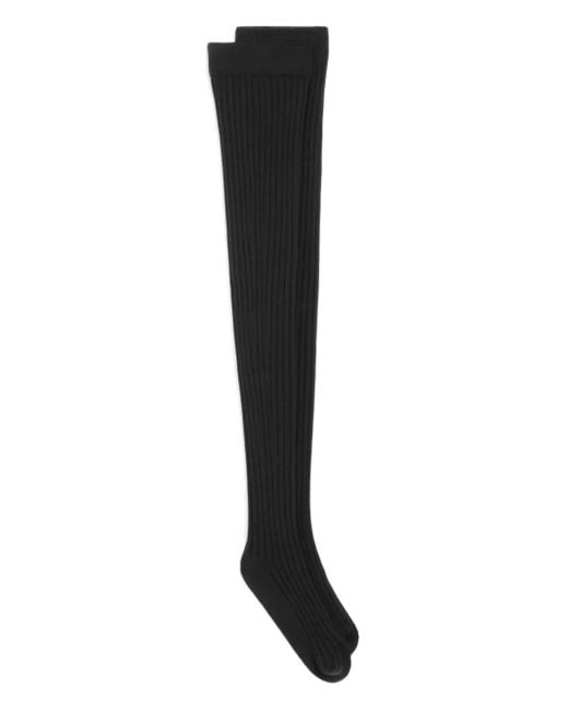 Dolce & Gabbana Black Ribbed Knee-High Socks