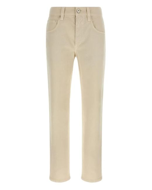 Brunello Cucinelli Broek Met Vijf Zakken En Patch in het Natural