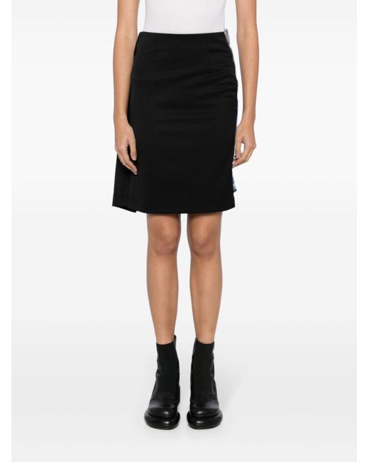 MM6 by Maison Martin Margiela Black Asymmetric Panelled Denim Skirt