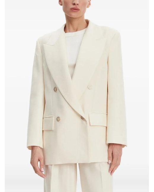 SIMONA CORSELLINI White Double-Breasted Blazer