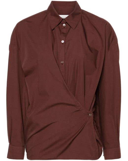 Camisa de popelina cruzada Lemaire de color Brown