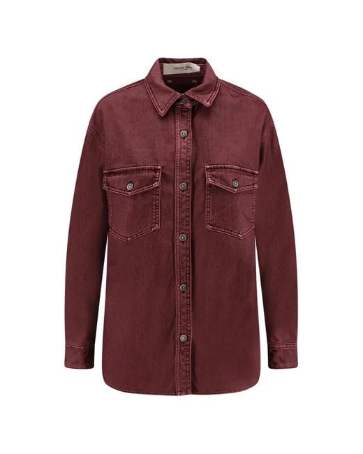 Golden Goose Deluxe Brand Red Washed Buttoned Overshirt