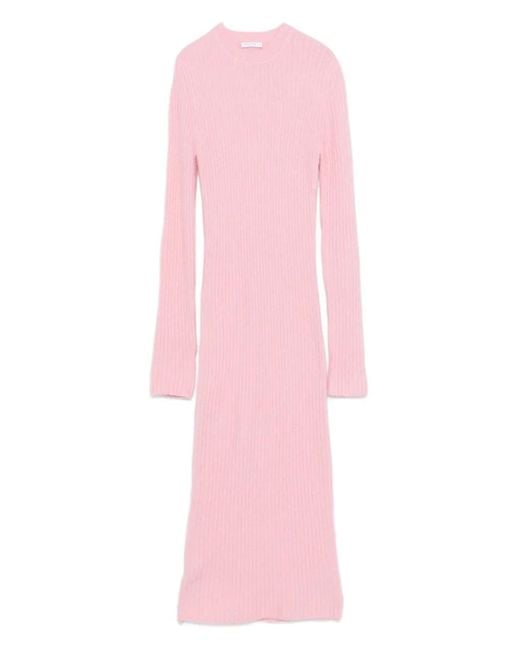 Patrizia Pepe Gebreide Midi-Jurk in het Pink