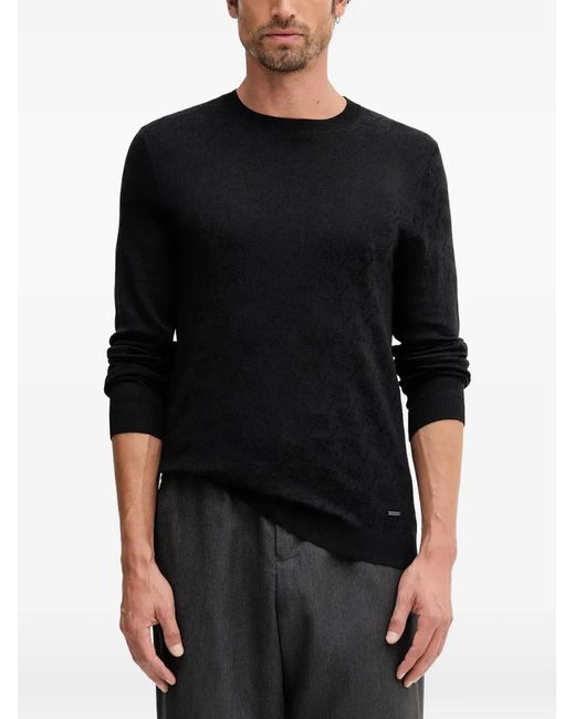 Joop! Black Cahilo Jacquard Knit Sweater for men
