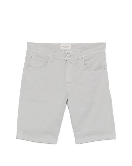 Jacob Cohen Gray Nicolas Logo-Patch Pocket Shorts for men