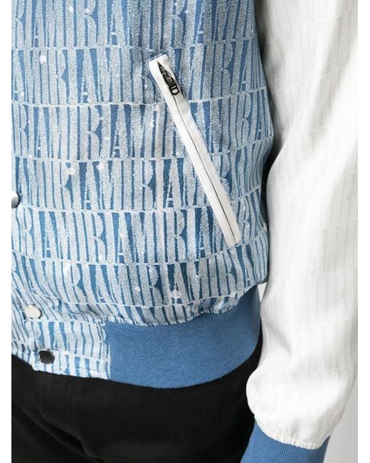 Amiri Blue Gradient Repeat Bomber Jacket for men