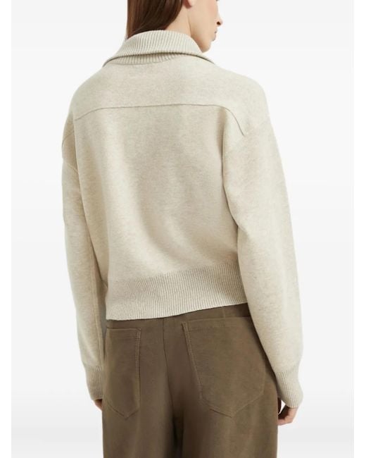 Brunello Cucinelli Natural Double-Knit Cardigan
