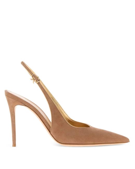 Pumps Yves Con Cinturino Posteriore 100Mm di Gianvito Rossi in White