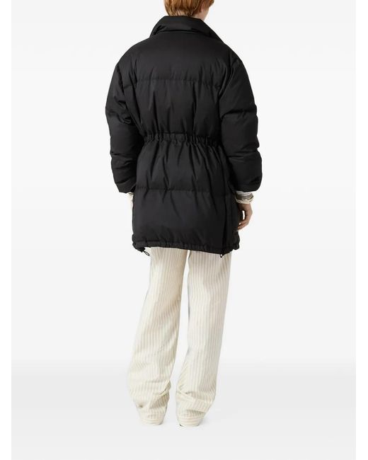 Miu Miu Black Drawstring-Waist Coat