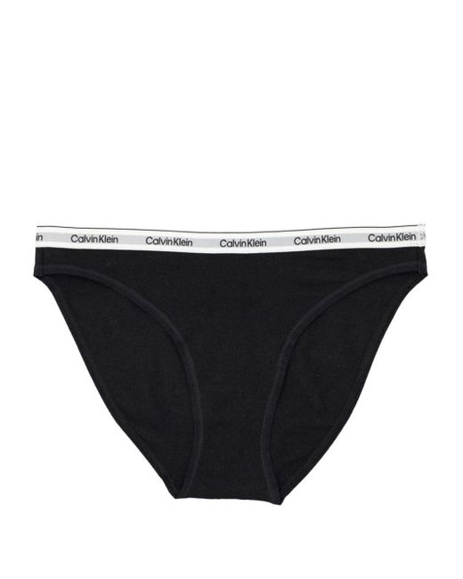 Calvin Klein Black Logo-waistband Bikini Briefs