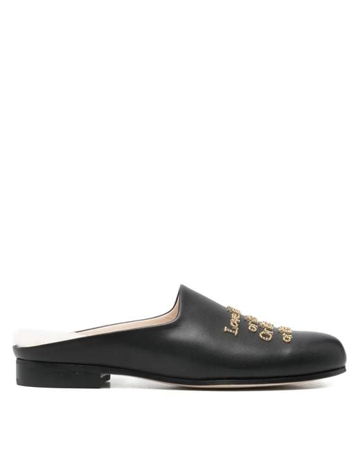 Undercover Black Mules Mit Perlen