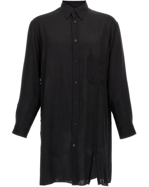 メンズ Yohji Yamamoto ドロップショルダー シャツ Black