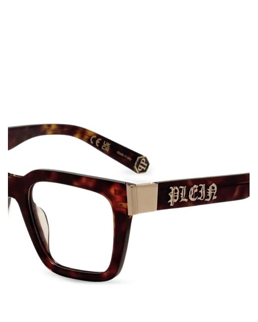 Philipp Plein Brown Square-Frame Tortoiseshell-Effect Glasses for men