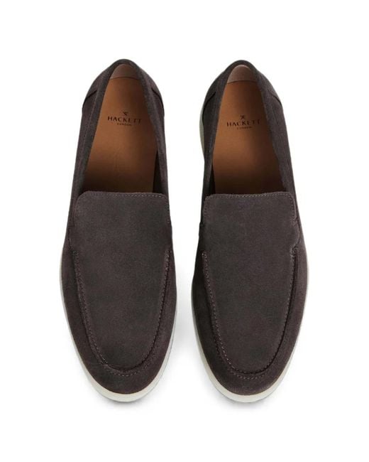 Hackett White Martin Suede Loafers for men