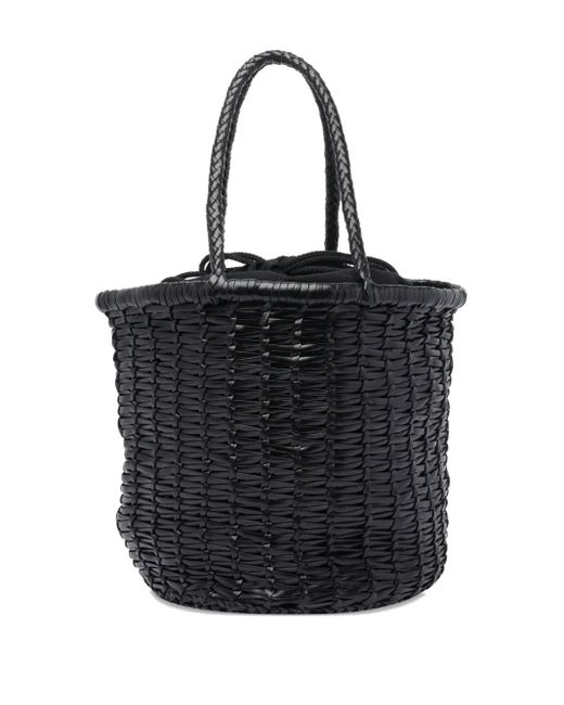 Dragon Diffusion Bucket-Tas Van Gevlochten Leer in het Black