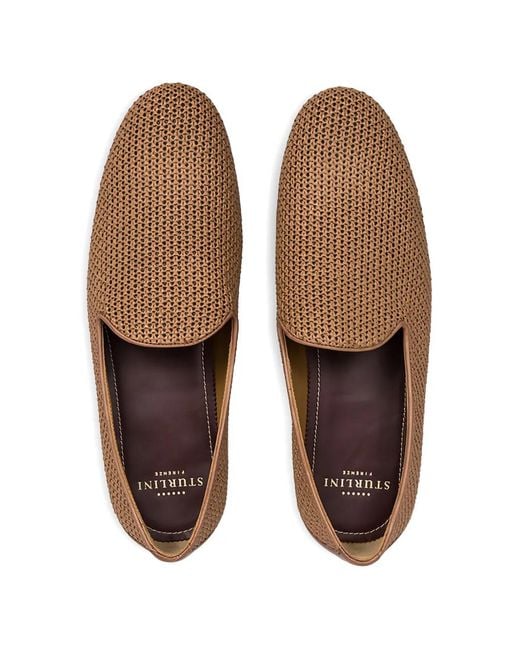 STURLINI FIRENZE Brown Woven Raffia Loafers for men