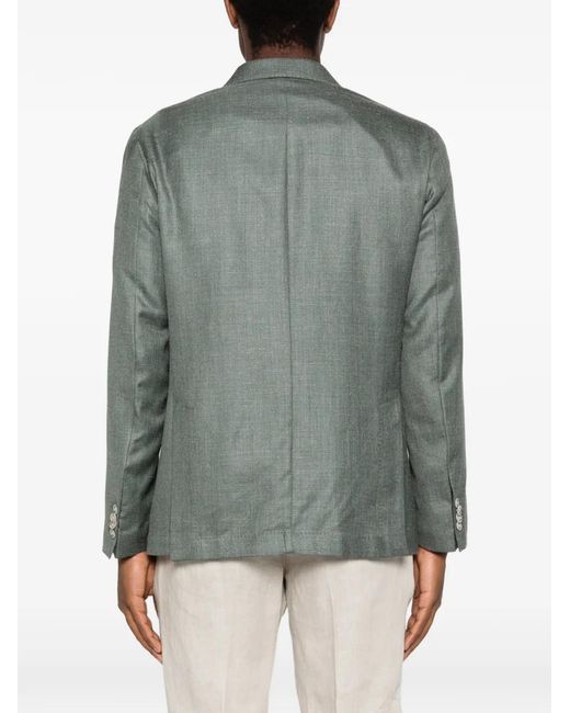 Barba Napoli Gray Single-Breasted Blazer for men