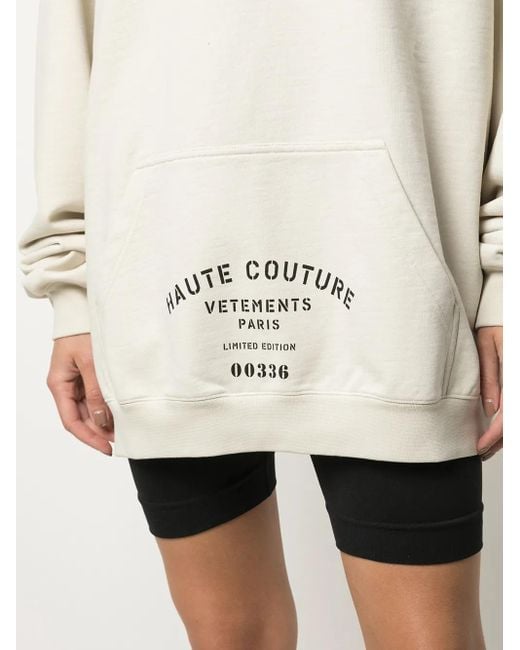 Vetements スローガン パーカー Natural