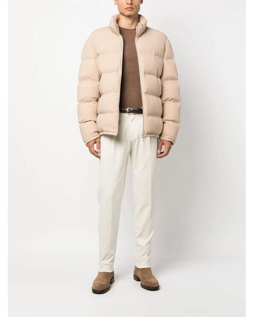 Brunello Cucinelli Natural Funnel-Neck Puffer Jacket for men