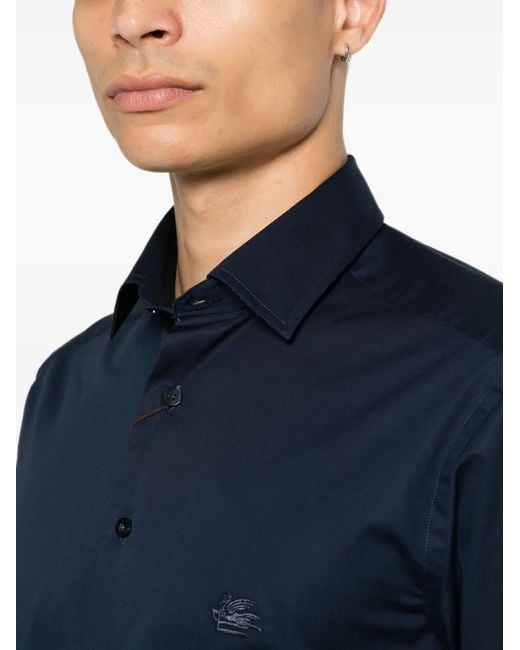 Etro Blue Shirt Roma Logo for men