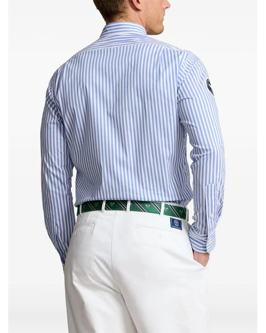 Polo Ralph Lauren Blue Wimbledon Umpire-Uniform Striped Shirt