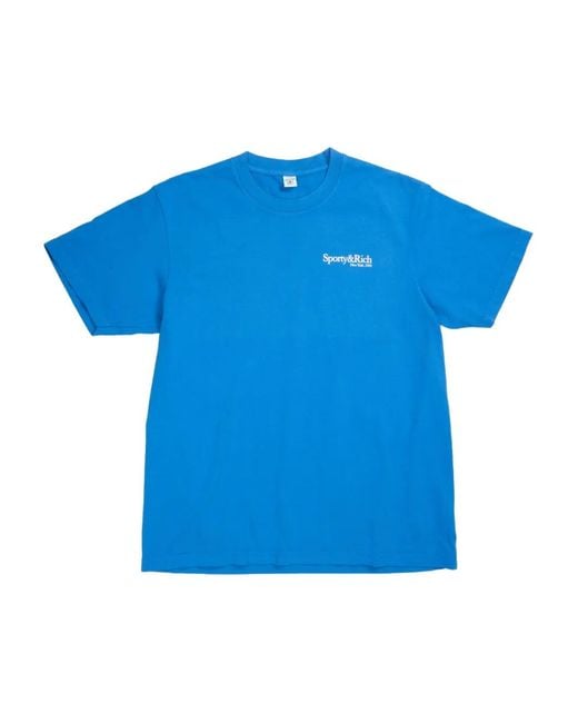 Sporty & Rich Blue Text-Print T-Shirt