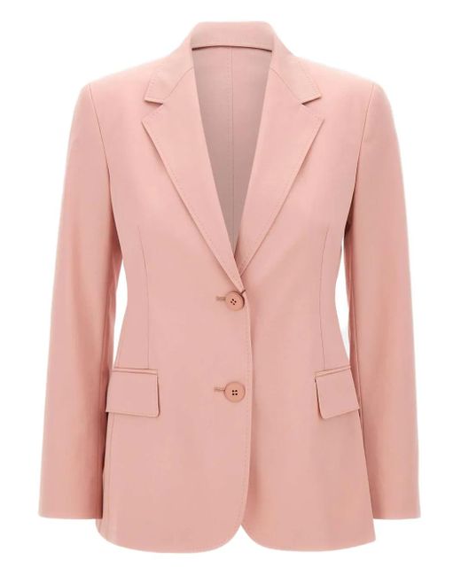 Max Mara Pink Notched-Lapels Button Blazer