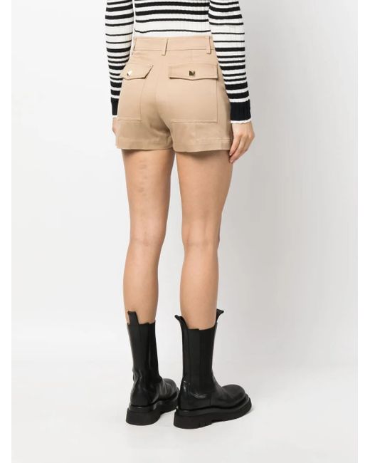 Valentino Garavani Natural Rockstud High-Waisted Shorts