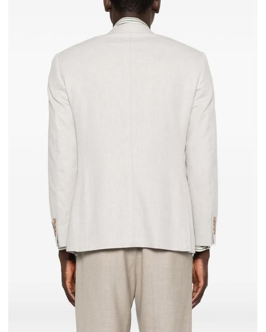 Canali White Blazer À Poche Poitrine for men
