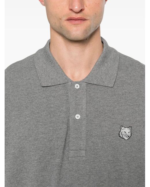 Maison Kitsuné Gray Polo With Logo for men