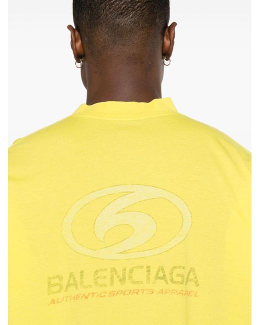 Balenciaga Yellow Logo-print Cotton Shirt