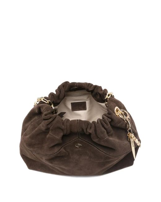 Ba&sh Black Mini June Suede Tote Bag