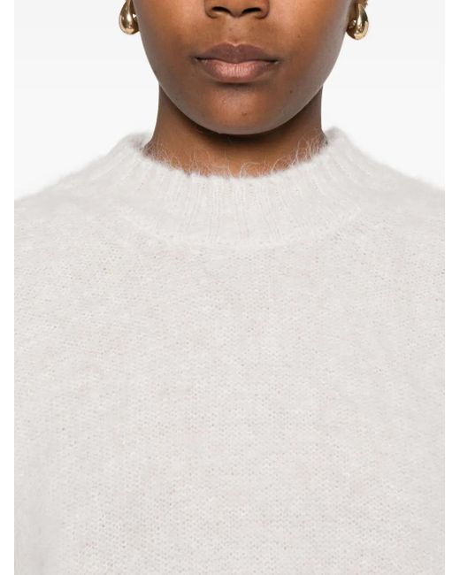 Antonelli White Kurzärmeliger Pullover