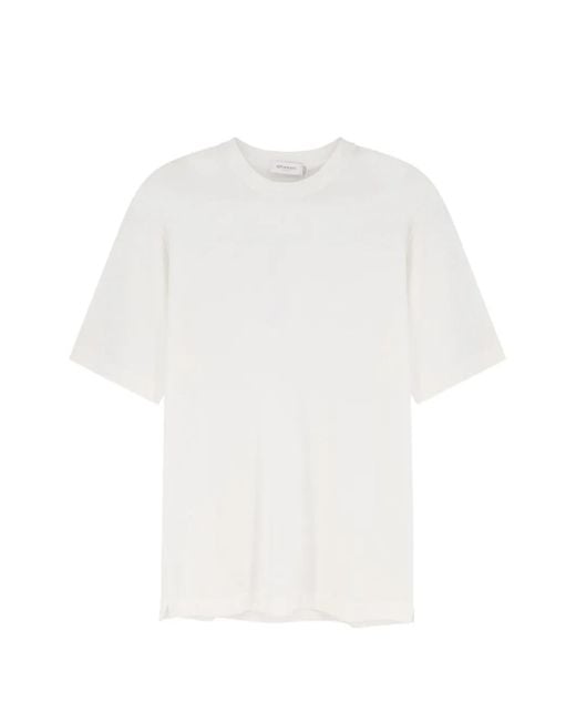 Bramani Cashmere White Crew-Neck T-Shirt for men