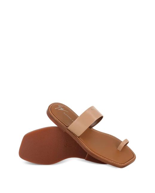 Giuseppe Zanotti White Toe-Strap Flat Sandals