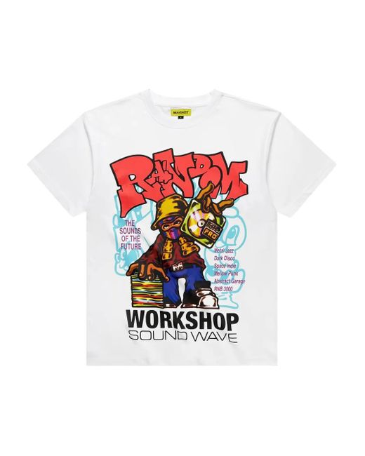 Market サウンドウェーブ グラフィック Tシャツ White