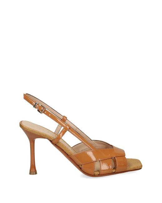 Albano Natural Patent-Leather Sandals