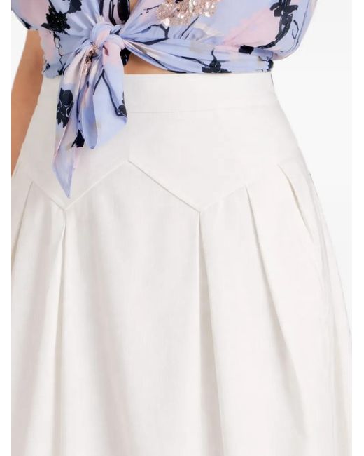 Temperley London White Elodie Pleated Elodie Skirt