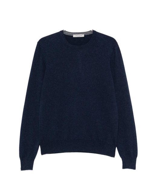 Fileria Blue Crew-Neck Long-Sleeve Sweater for men