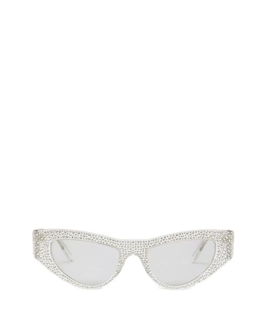 Pinko White Cat-Eye Embellishment Sunglasses