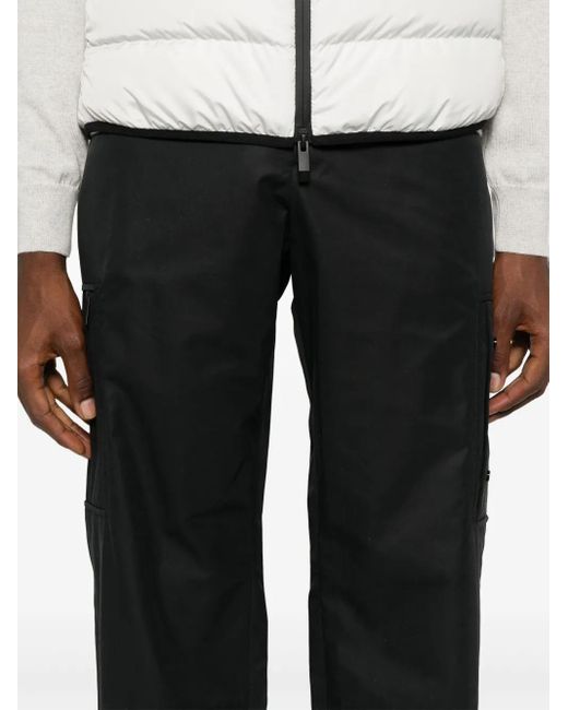 Moncler Black Logo-Patch Cargo Trousers for men